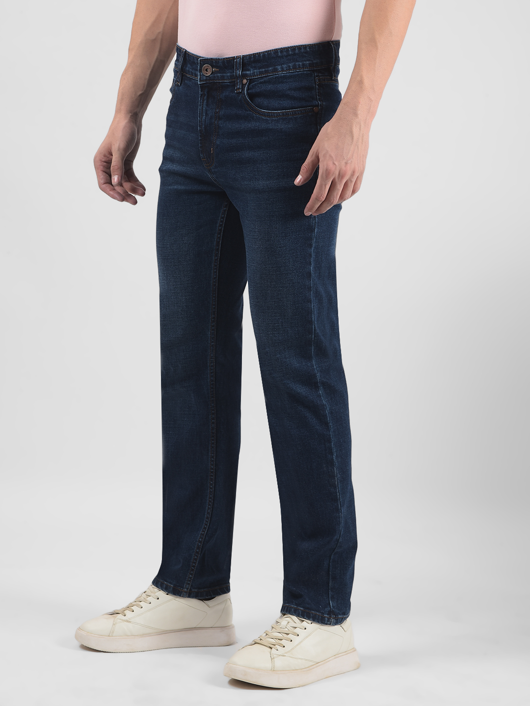 Numero Uno Men Solid Dark Blue Jeans